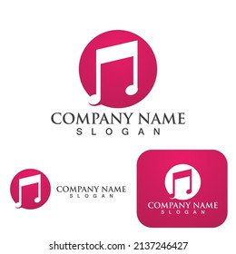 Music note logo Icon Vector illustration design