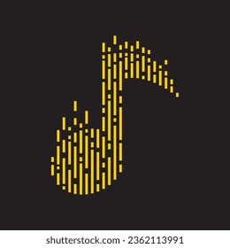 Plantilla vectorial de icono de logotipo de notas musicales