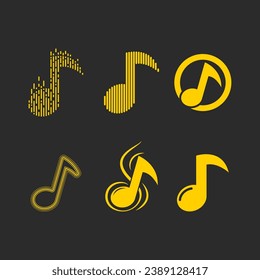 Music note logo icon vector template