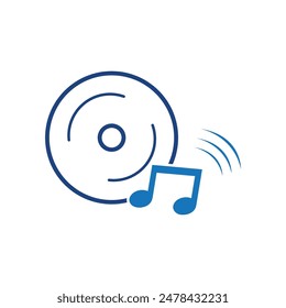 Icono de logotipo de nota musical Plantilla de Vector