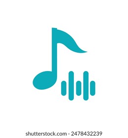 Music note logo icon vector template
