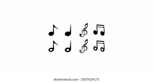 Diseño de Vector de icono de logotipo de nota musical