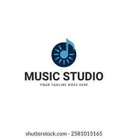 music note logo. Laboratory concepts and notes have chemical icons. music note logo. Laboratory concepts and notes have chemical icons. . music studio logo template design vector