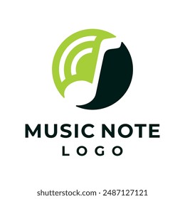 logo de la nota musical. logo de la música. diseño negativo del logotipo del espacio