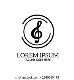 music note logo symbol with circle