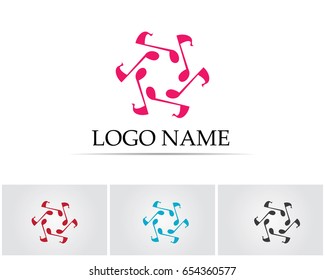 Music note logo and symbols