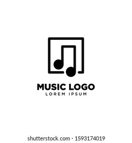 Music Note Logo template, Music icon logo design inspiration