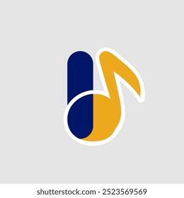 Logotipo de nota musical Plantilla_Letra I