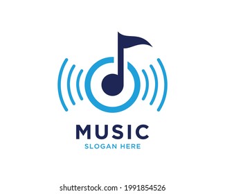 music note logo vector creative design template