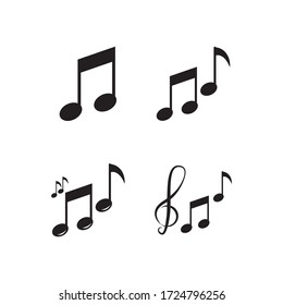 Music Note Logo Vector Design Illustration