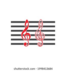 music note logo vector design illustration background.