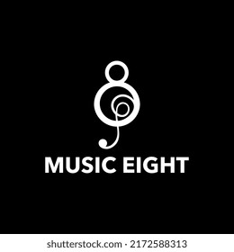 Musiknote-Logo, Vektorgrafik einzeln auf