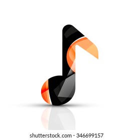 Music note logo. Vector illustration