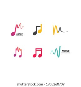 Music note logo Vector template