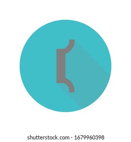 Music note long shadow icon. Simple glyph, flat vector of web icons for ui and ux, website or mobile application