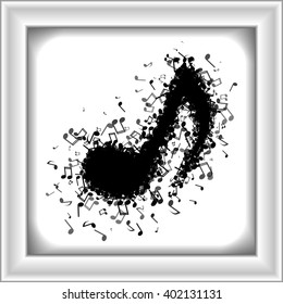 Music note made out of different musical notes