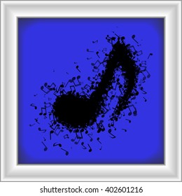 Music note made out of different musical notes