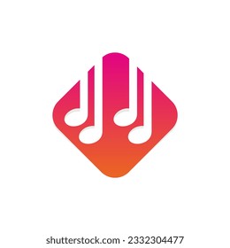 Imagen vectorial del logotipo de medios de nota musical
