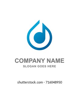 Music Note Melody Logo Vector Icon