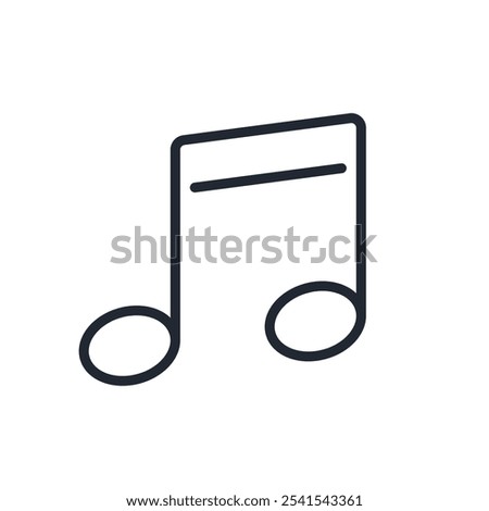 Music note, melody, sound editable stroke outline icon isolated on white background flat vector illustration. Pixel perfect. 64 x 64