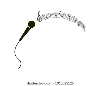 Music note microphone Icon Vector