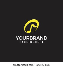 Music note modern logo illustraction vector graphic design template.