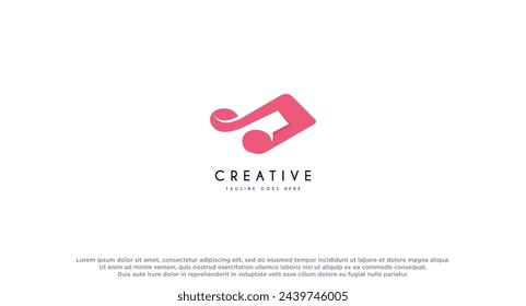 Music note modern logo illustraction vector graphic design template. Good for business, company, icon, modern, technology, internet, brand, advertising, and business card
