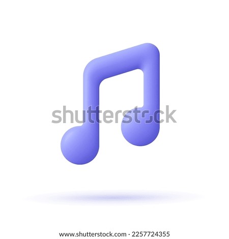 Music note. Musical sound, musical symbols, melody concept. 3d vector icon. Cartoon minimal style. Foto d'archivio © 