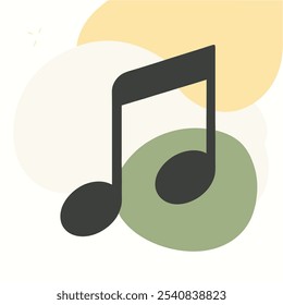 Nota musical. símbolos musicales Ilustración vectorial