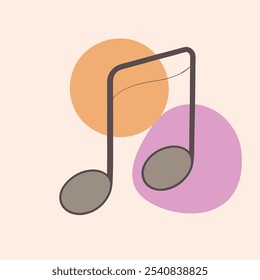 Nota musical. símbolos musicales Ilustración vectorial