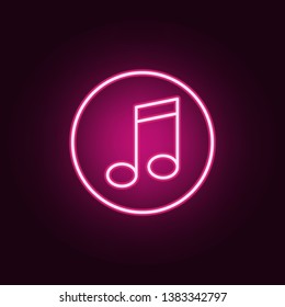 music note neon icon. Elements of online and web set. Simple icon for websites, web design, mobile app, info graphics