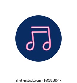 music note neon light icon vector illustration design