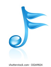 music note on blue background