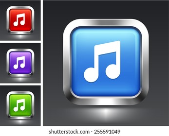 Music Note on Blue Square Button