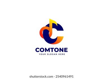 Nota musical sobre a letra C Logo Vetor Inspiration. Letra inicial criativa C com design de logotipo de ícone de harmonia musical. Identidade de som e entretenimento para música e branding de mídia criativa. Logotipo do alfabeto