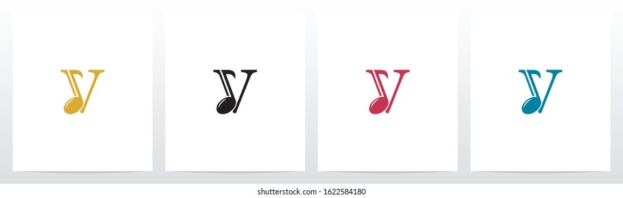 Music Note On Letter Logo Design V