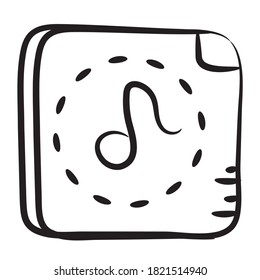 Music note on a paper, vector design of music file in editable style 