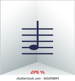 Music note on Scale. 