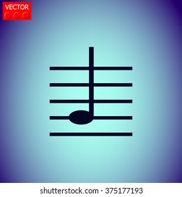 Music note on Scale. 