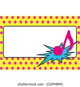 music note on special pop art background