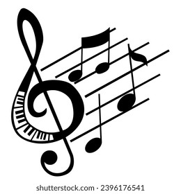 Music note on a white background