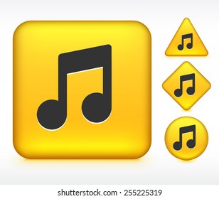 Music Note on Yellow Buttons