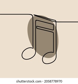 Music note oneline continuous line art