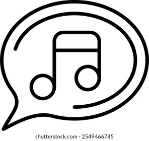 Music note Outline Icon Style Design