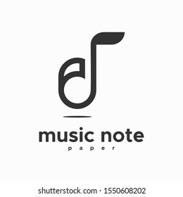 music note paper logo design