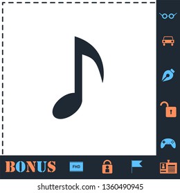 Music note. Perfect icon with bonus simple icons