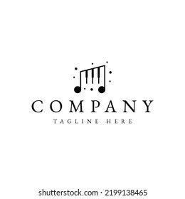 nota musical con diseño de logotipo para piano vector
