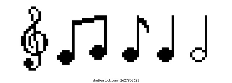 Music note pixel. Music pixel. 
