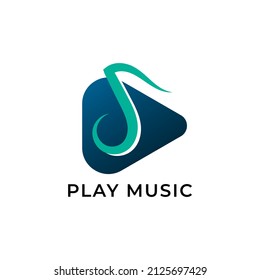Musiknote mit Symbol für die Wiedergabetaste