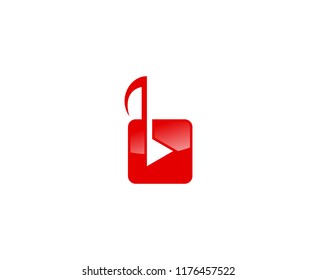 Music note play logo 